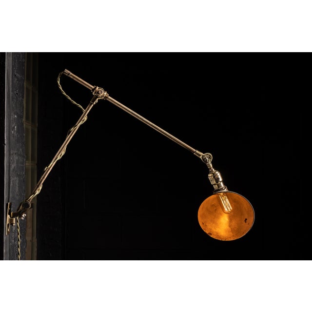 O.C. White Antique Brass Articulated Lamp by O C White For Sale - Image 4 of 8
