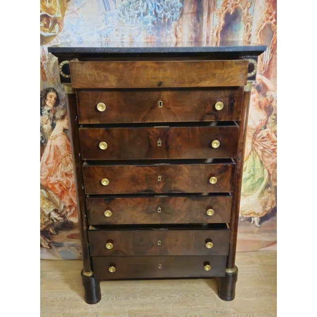 19th Century 19th Century Empire Week Organizer in Flame Mahogany For Sale - Image 5 of 8