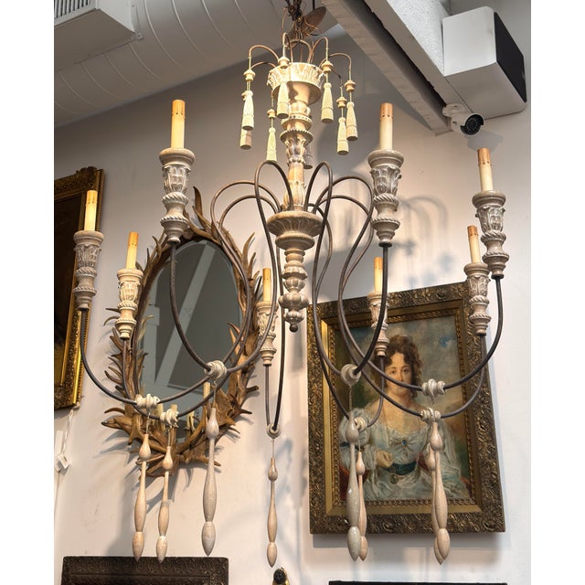 Swedish Country Gustavian Style Currey & Co Hannah Chandelier.
