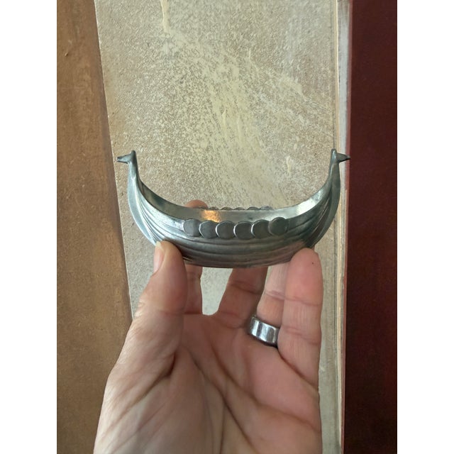 Just Andersen Danish Pewter Viking Ship Dish | Scandinavian Trinket Catchall Desk Decor For Sale In Chicago - Image 6 of 11