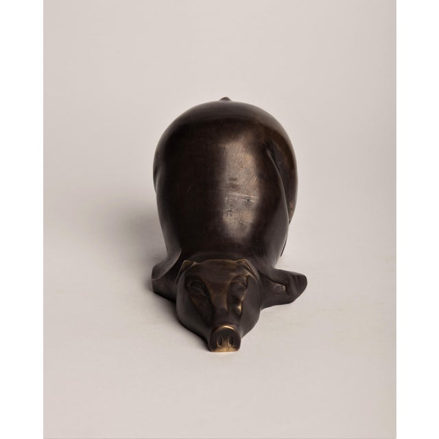 Pig Art Deco Bronze Sculpture For Sale - Image 4 of 5