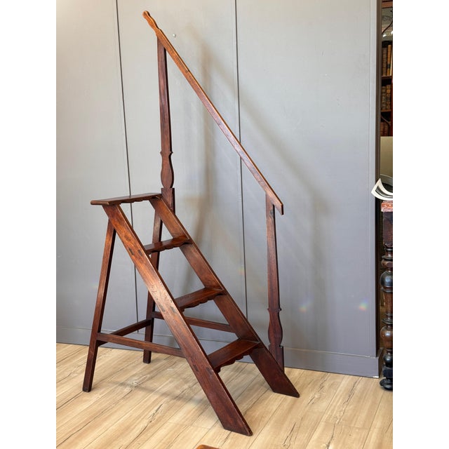 Late 18th Century French Mahogany Library Steps For Sale - Image 4 of 16