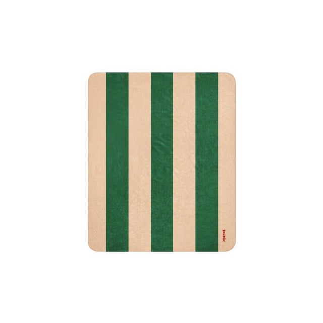 Not Yet Made - Made To Order Green and Beige Striped Boreal Blanket by Moanne For Sale - Image 5 of 5