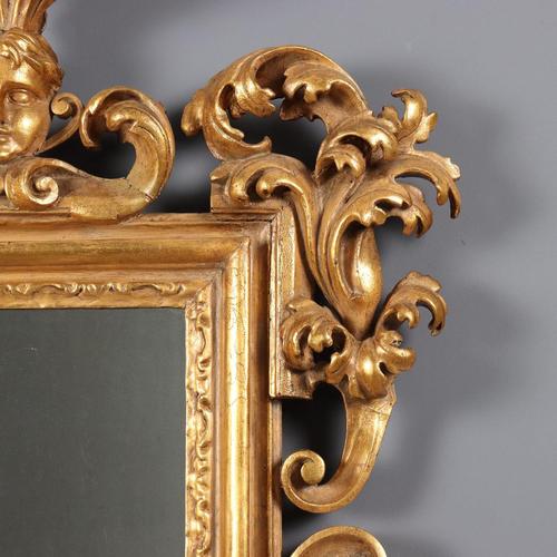 Small Carved and Gilded Mirror For Sale - Image 5 of 11