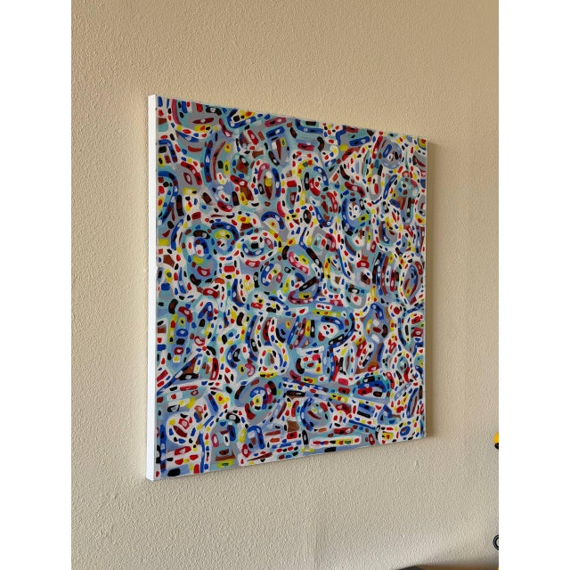 Abstract 36” Abstract Original Painting by Gavin Mc Groggan – Colorful Contemporary Wall Art, 36×36 For Sale - Image 3 of 10