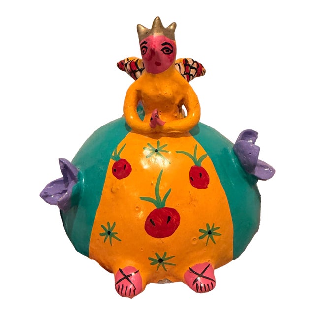 Mexican Folk Art Fairy Coconut Mask For Sale