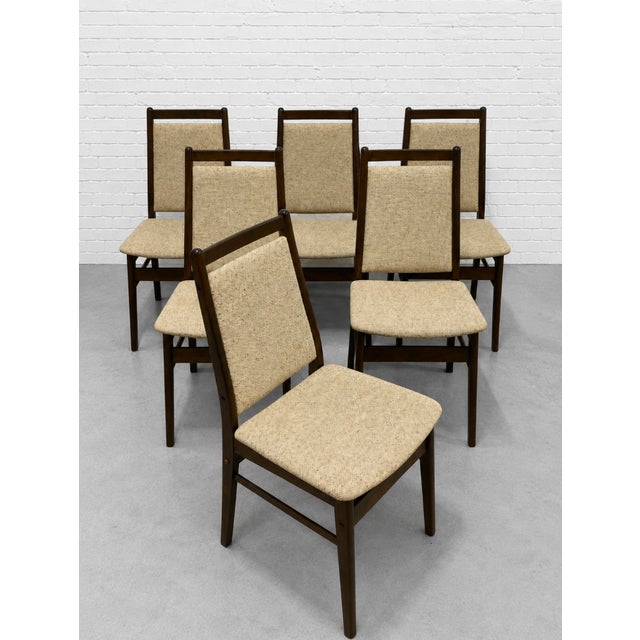 Mid-Century Modern Set of Six - Mid Century Modern Dining Chairs, Made in Denmark, C. 1960’s | Danish Beech Scandinavian Chairs For Sale - Image 3 of 15