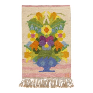 Ingegerd Silow Vintage Swedish Rollakan Rug, 01'11 X 02'09 For Sale