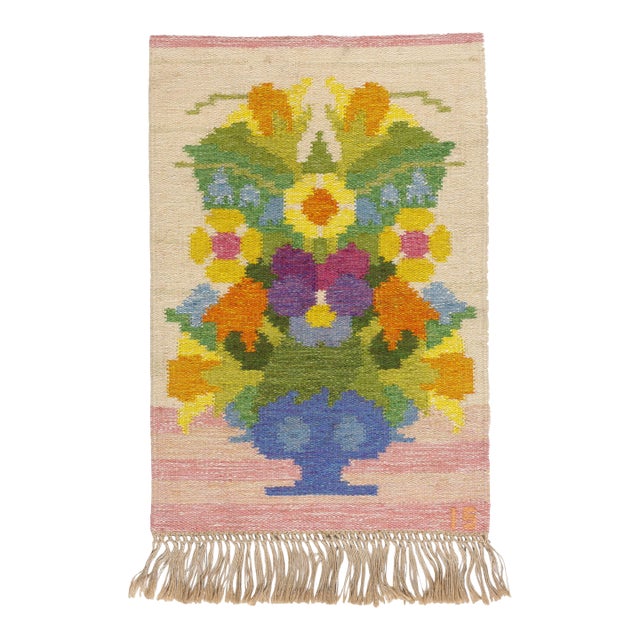 Ingegerd Silow Vintage Swedish Rollakan Rug, 01'11 X 02'09 For Sale