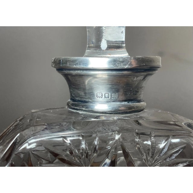 Antique Wolfsky & Co Sterling Silver Cut Crystal Scent Cologne Perfume Bottle For Sale - Image 4 of 12