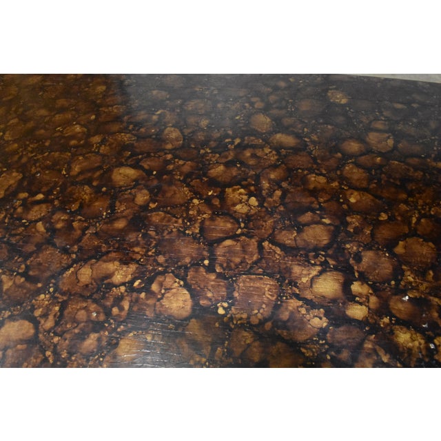 John Stuart Mid Century Hollywood Regency Faux Tortoise Credenza For Sale - Image 11 of 14