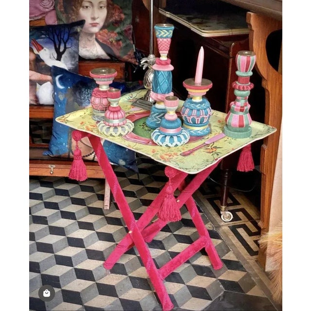 Bordeaux Velvet Tray Holder by Royal Family For Sale - Image 4 of 5