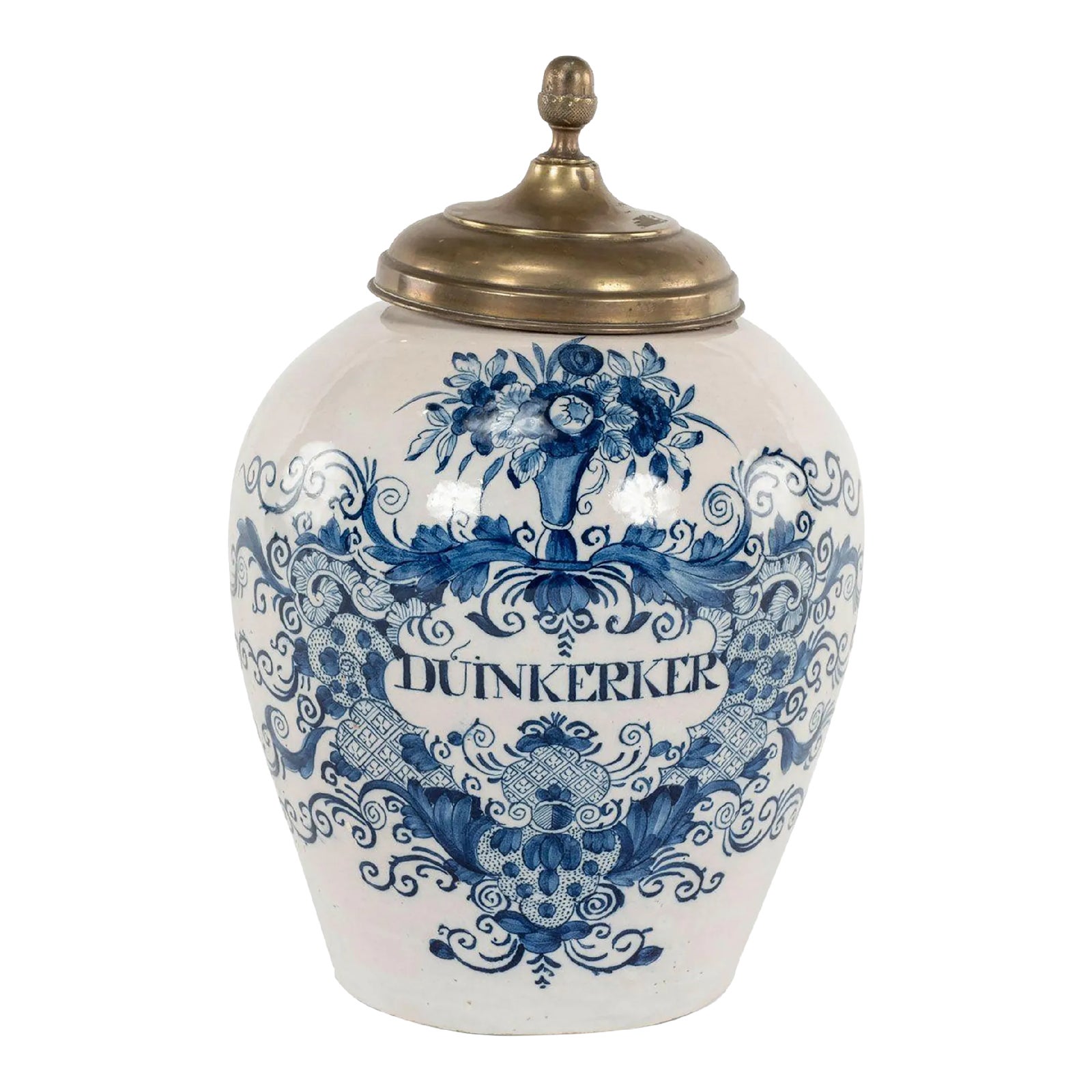 carolina delft tobacco jar Delft Blue and White 