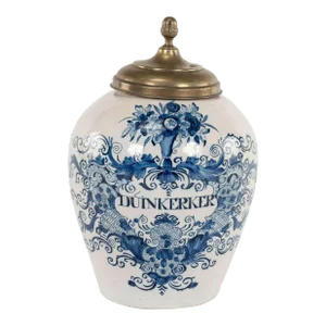 Delft Blue and White "Dunkerer" Tobacco Jar
