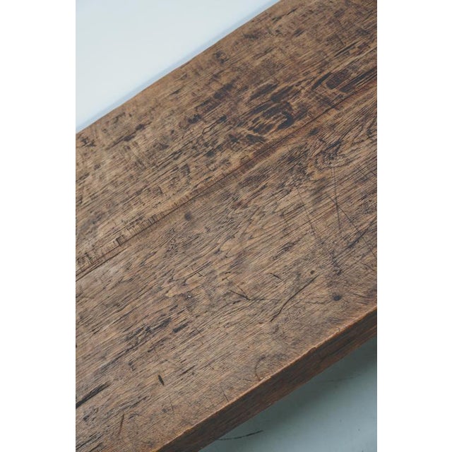 Wood Antique Early 20th Century Dutch Rustic Oak Farmhouse Dining Table For Sale - Image 7 of 18