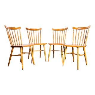 Stick Back Lipped Seat Dining Chairs, 1950s, Set of 4 For Sale
