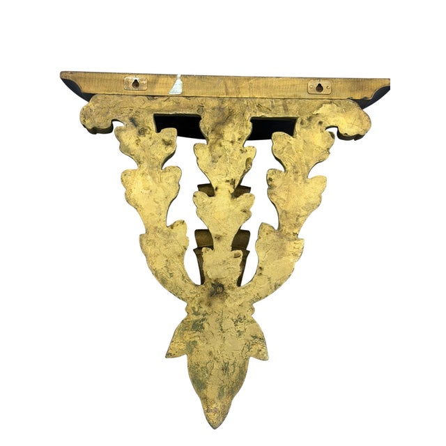Gilded Acanthus Leaf Demi-Lune Hollywood Regency Wall Shelves, a Pair For Sale - Image 11 of 14
