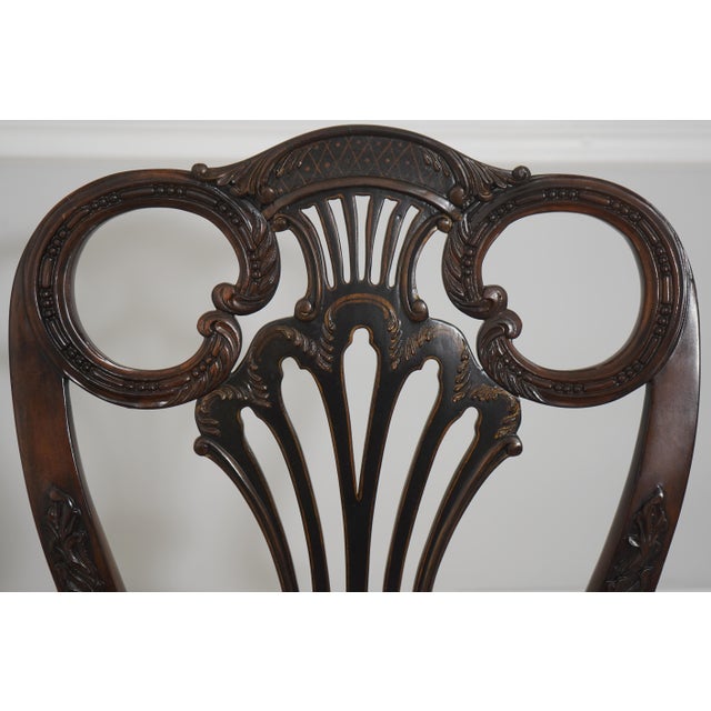 1990s Set of 8 Maitland Smith Georgian Dining Room Chairs For Sale - Image 5 of 18
