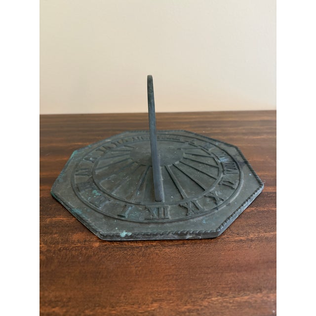Late 20th Century Vintage English Country Iron Garden Sundial "Tempus Fugit" For Sale - Image 5 of 7