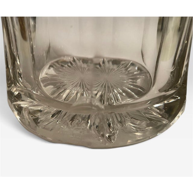 American Antique Leaded Glass Tobacco Leaf Humidifier With Gold Finish Iron Lid For Sale - Image 3 of 4
