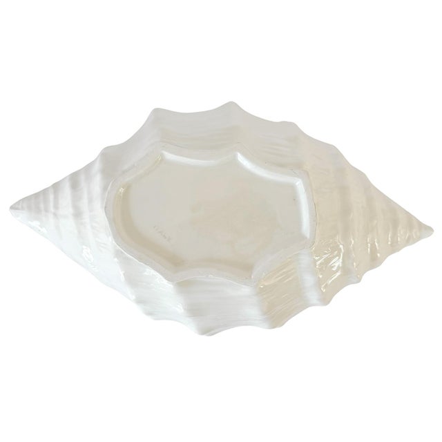 1970s Italian White Porcelain Conch Shell Tureen Set With Underplate & Ladle - 4 Pieces For Sale - Image 9 of 10