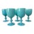 Vintage Portieux Vallerysthal Turquoise Opaline Glass Goblets, France C. 1930s-40s - Set of 5 For Sale