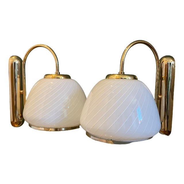 Vintage Murano Glass Wall Lights from Millefiori, 1970s, Set of 2 For Sale