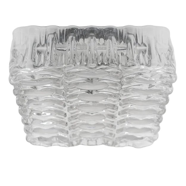 Square Glass Flush Mount or Wall Lamp, 1960s For Sale