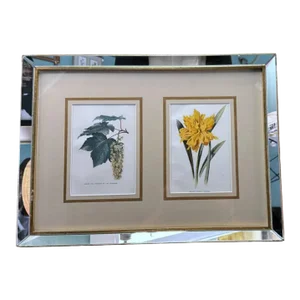 Italian Mirror Frame With English Chromolithographic Floral Prints – 02