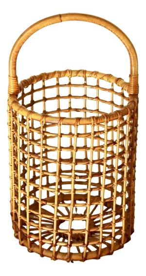 Bamboo Rattan Basket, Italy, 1970s