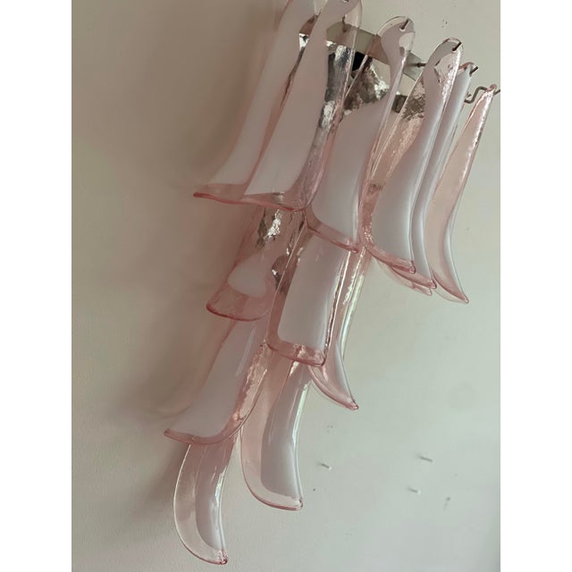 Pink Murano Glass Wall Lamps, Set of 2 For Sale - Image 4 of 8