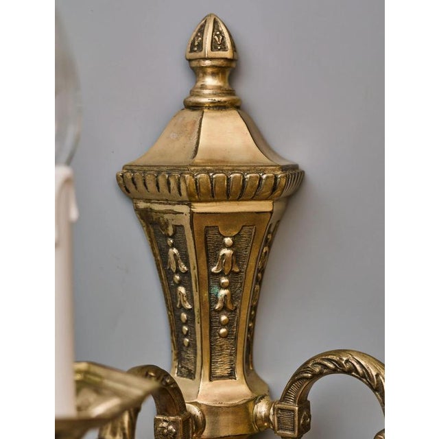 Metal Neo-Renaissance Brass Wall Sconces, Set of 2 For Sale - Image 7 of 10