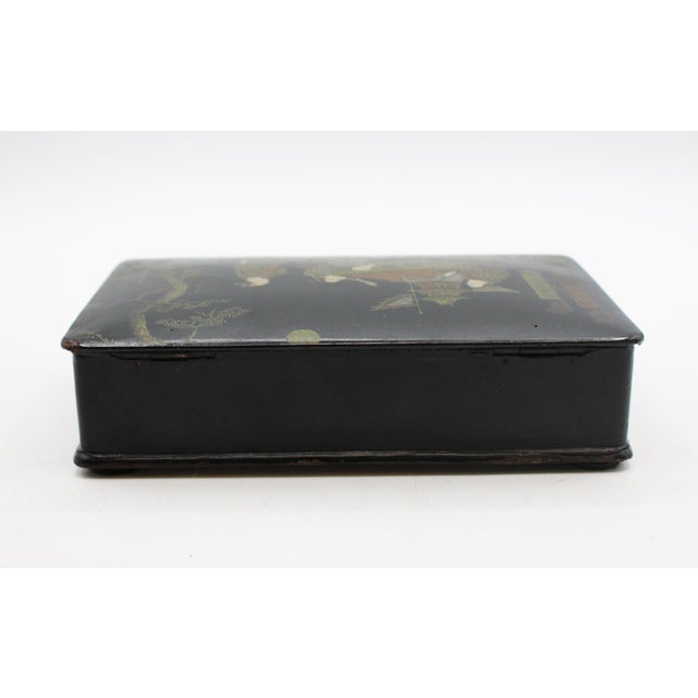 Circa 1870 Japanese Meiji Era Lacquer & Papier Mache Box For Sale - Image 4 of 8