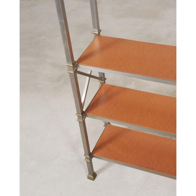 Maison Jansen Style Steel Bronze Neoclassical Bookcase Étagère For Sale - Image 16 of 18