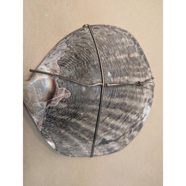 Purple 1950s Carved Abalone Shell Wall Hanging For Sale - Image 8 of 8