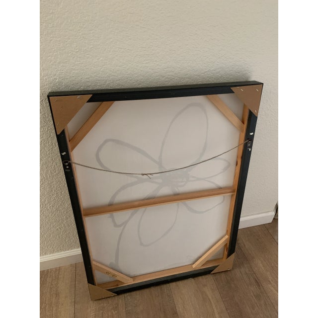 Contemporary Large Black & White Primitive Flower Framed Wall Art For Sale - Image 3 of 3