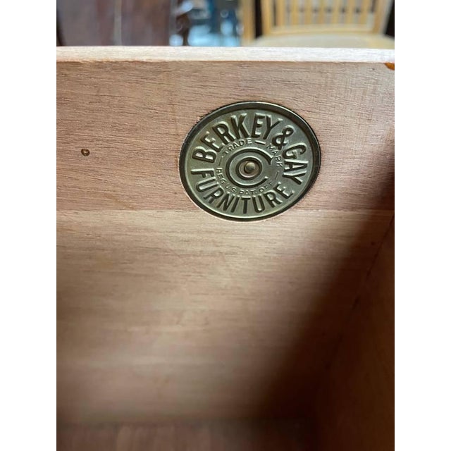 Antique Hand Carved Dresser Cabinet, Berkey & Gay, Jacobean Revival, Walnut and Burl Wood For Sale - Image 10 of 10