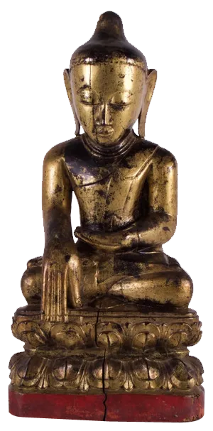 Burmese Artist, Buddha Pinya, Carved & Gilded Wood, 1600s-1700s