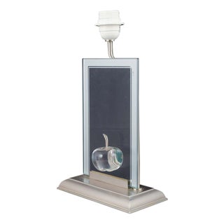 Table Lamp with Sculptural Glass Apple from Le Dauphin, France, 1980s For Sale