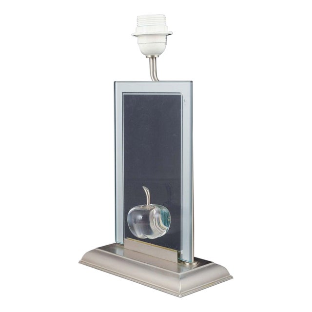 Table Lamp with Sculptural Glass Apple from Le Dauphin, France, 1980s For Sale