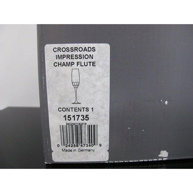 Glass Waterford Crystal Crossroads Impression Champagne Flute Glass Original Box For Sale - Image 7 of 7