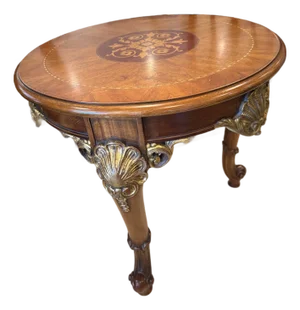 Mid 20th Century Italian Marquetry and Gilt Side Table