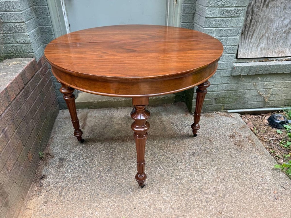 Antique Louis Philippe Style Flip Top /Folding Top Demi Lune