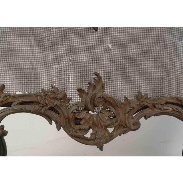 Metal Napoleon III Louis XV-Style Bronze Fireplace Screen, 1800s For Sale - Image 7 of 8