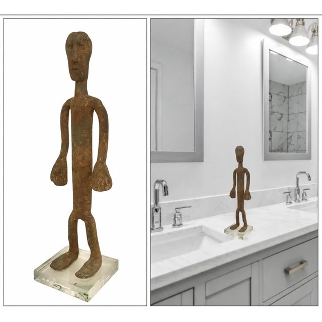 Sienna Dogan Tribe Style Figure Standing Made of Forged Iron, 15.5” High For Sale - Image 8 of 8