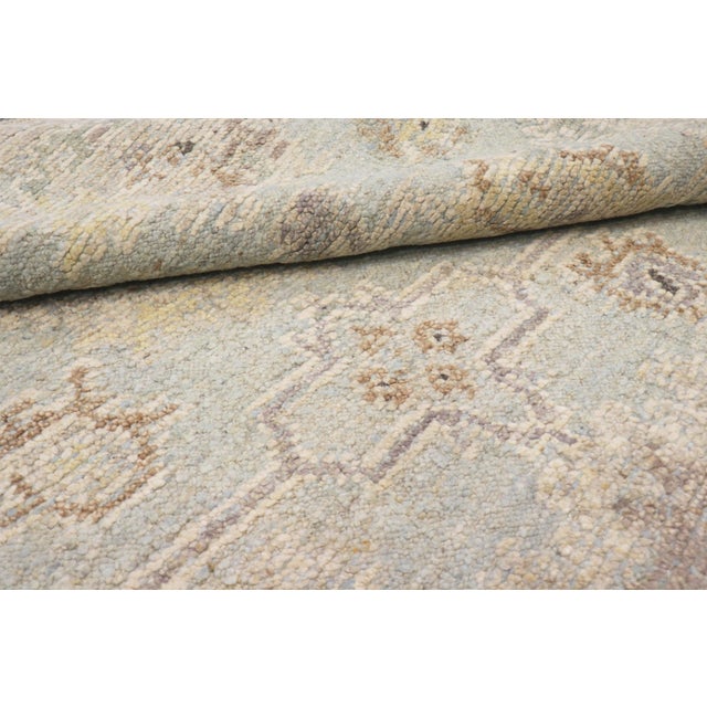 Traditional Pasargad Home Oushak L. Blue Wool Area Rug, 8' 3'' X 9'10'' For Sale - Image 3 of 5