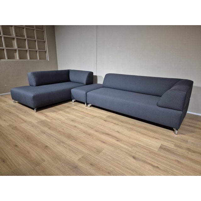 Set of Corner Sofa with Ottoman in Grey from Leolux For Sale - Image 6 of 16