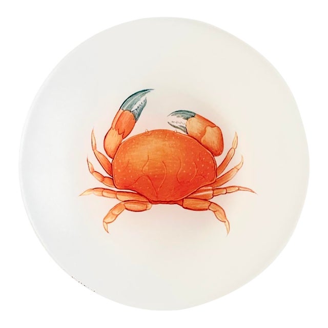 Glass Trinket Dish, Orange Crab For Sale