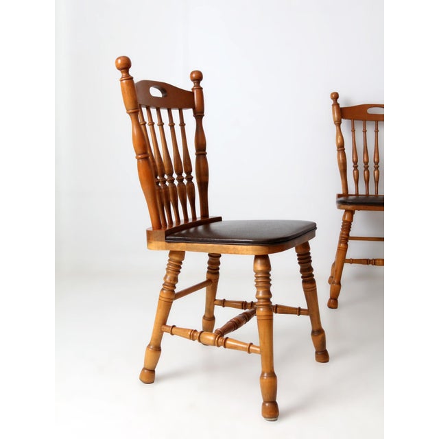 Vintage Spindle Back Dining Chairs Set of 4 For Sale - Image 11 of 18