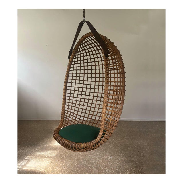 Eureka Hanging Basket Chair by Giovanni Travasa for Bonacina, Italy, 1950s For Sale - Image 11 of 11